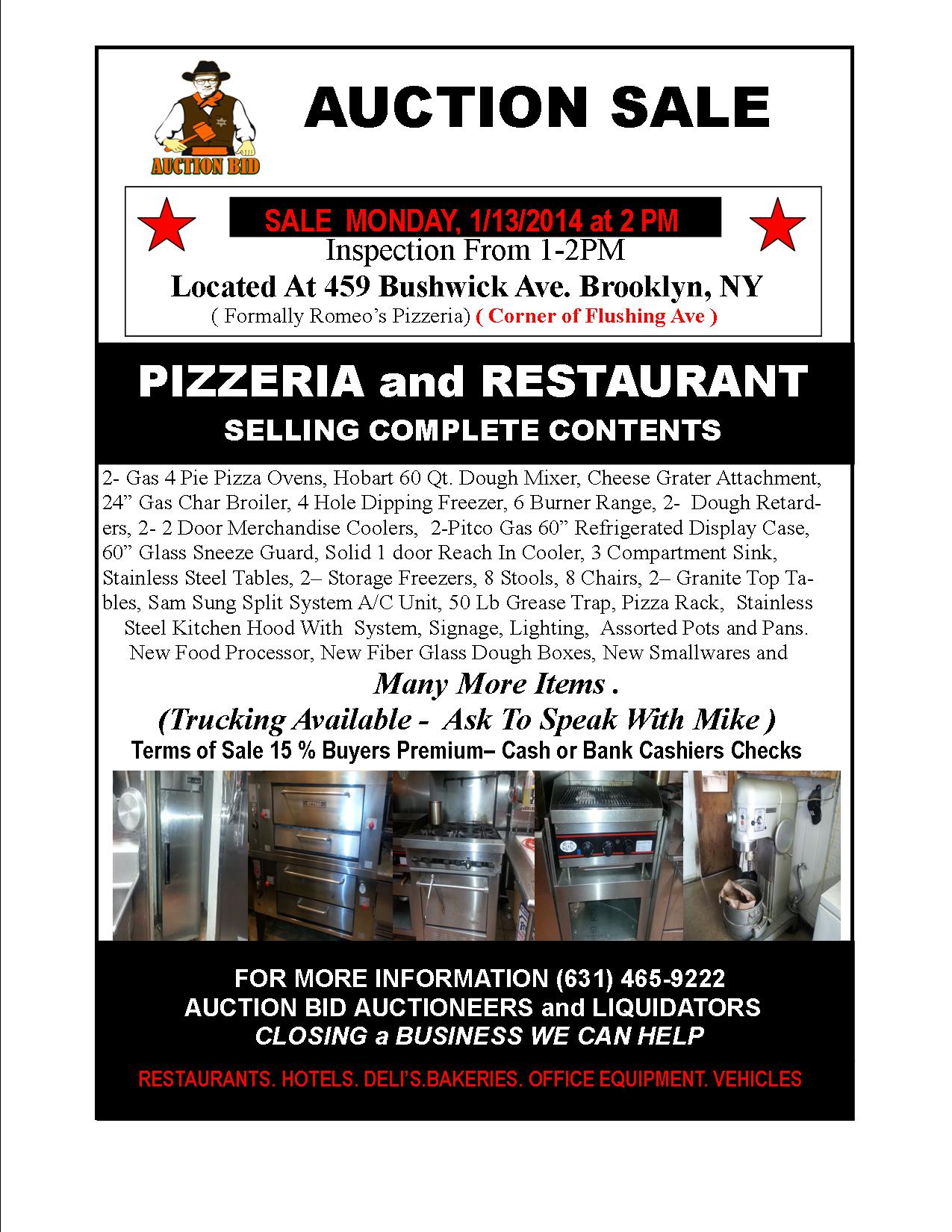 Romeo's Pizza Auction